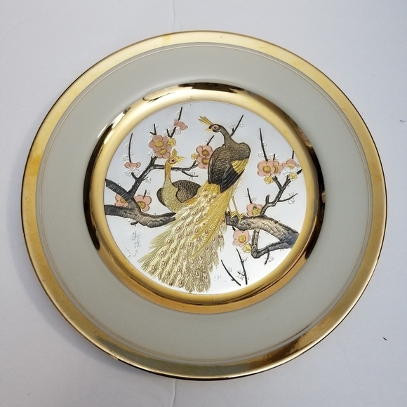 Art of Chokin Gold and Silver Gilded Decorative Plate, Collector's item - Picture 1 of 5